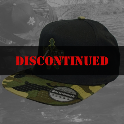 Vass SnapBack Fishing Cap – Black with Camouflage Peak